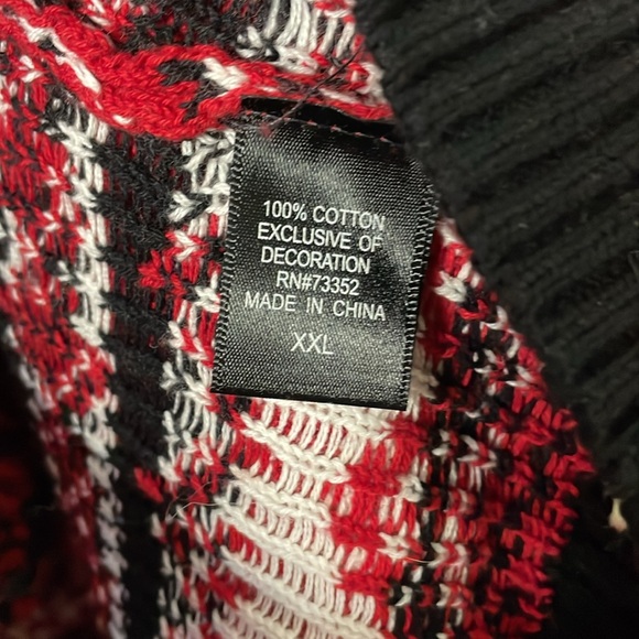 33 Degrees Men Red Knit Boston Terrier Dog Ugly Christmas Sweater Holiday - Picture 7 of 7